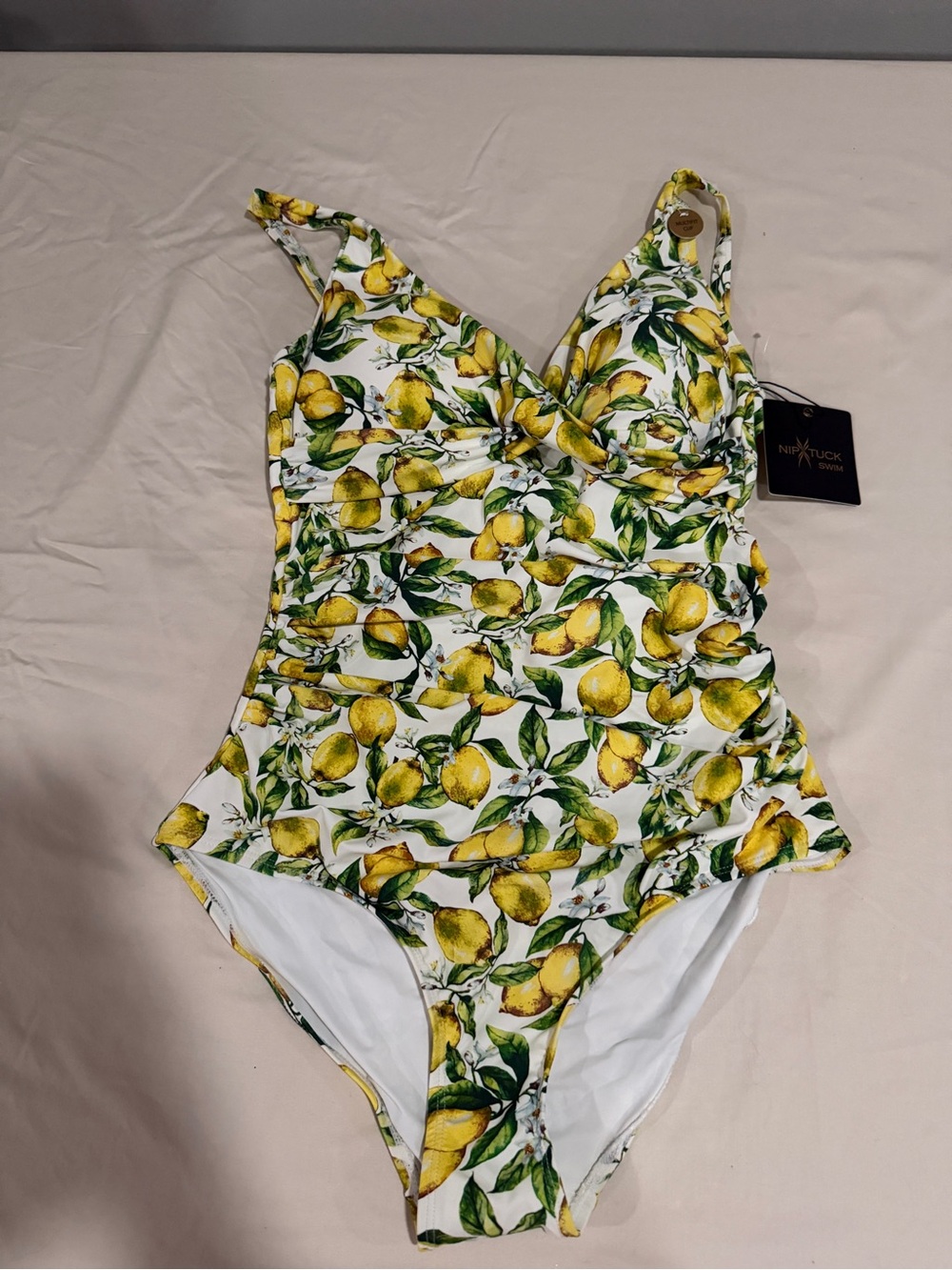 Nautuck Lemon Print One-Piece Swimsuit - Yellow & Green